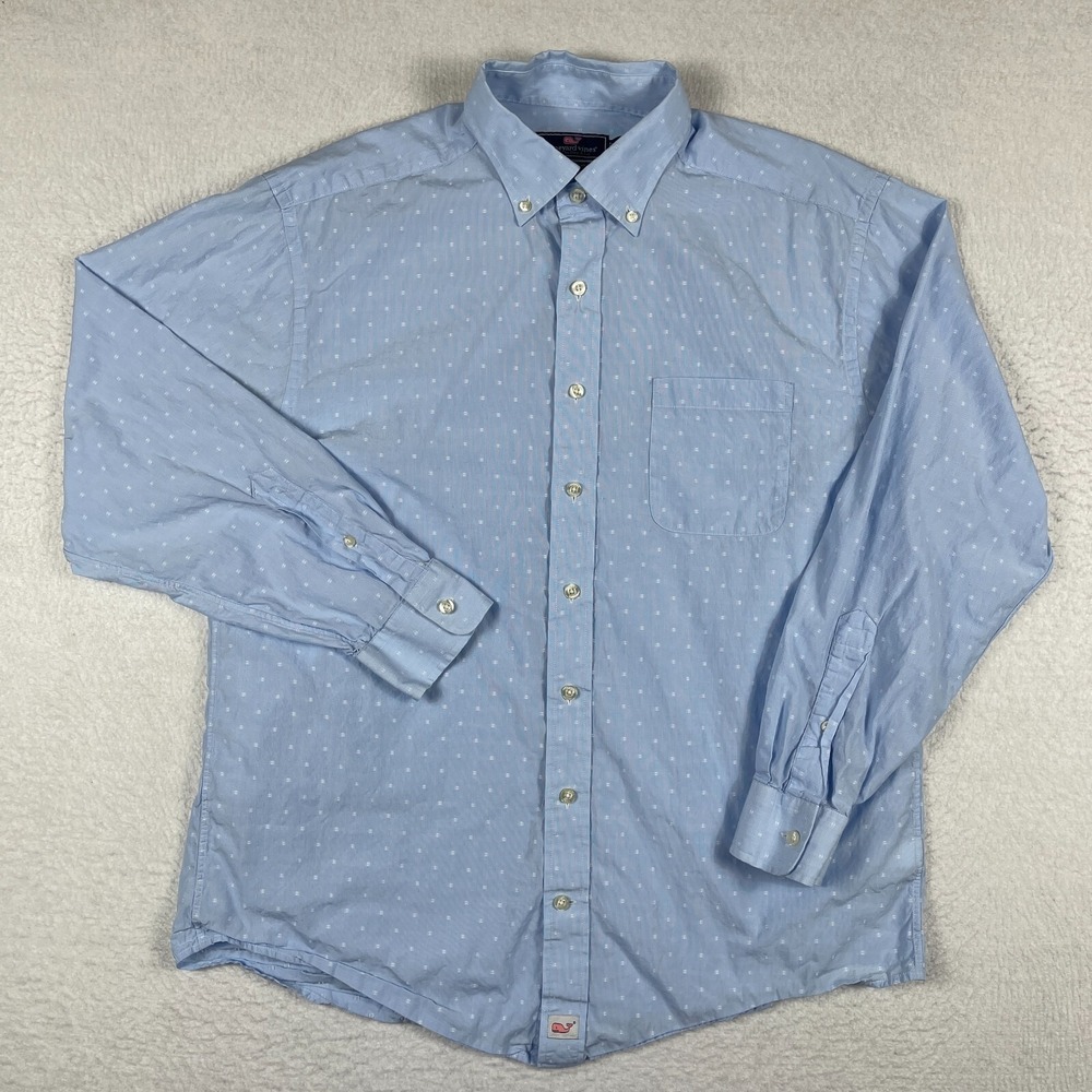 Vineyard Vines Murray Shirt Mens Large Light Blue Cotton Button Down Preppy